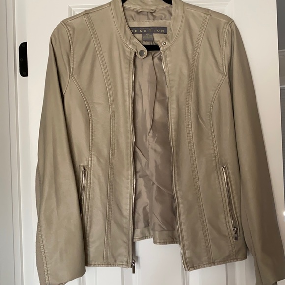 Kenneth Reaction Cream Leather Jacket - Picture 1 of 3